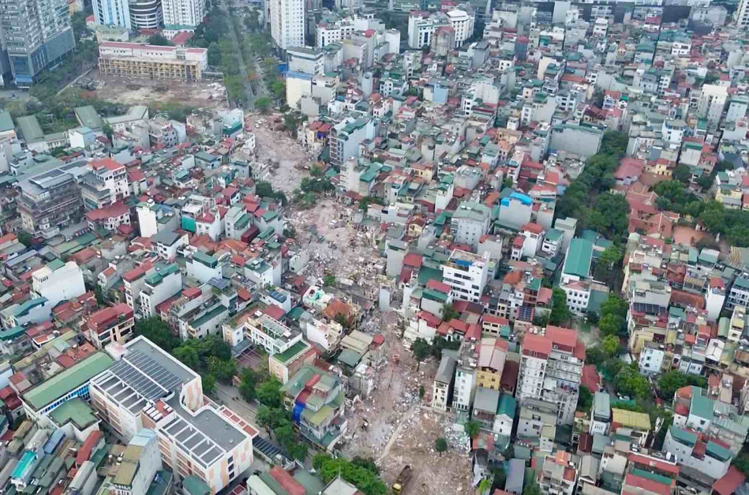 Giải phóng mặt bằng đường Vành đai 2,5 tại phường Thanh Xuân hoàn thành sau hơn 4 tháng. Ảnh: UBND phường Thanh Xuân