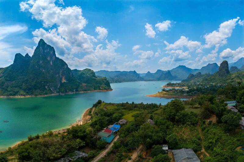 Son La Hydropower Plant recorded a water level of 198.62m. Photo: Tran Long