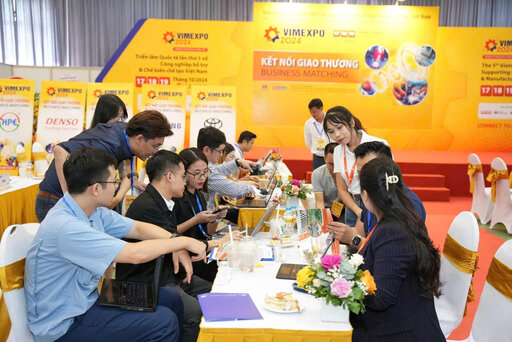 Các phiên làm việc trực tiếp tại VIMEXPO góp phần thúc đẩy liên kết trong chuỗi cung ứng công nghiệp. Ảnh: Ban tổ chức