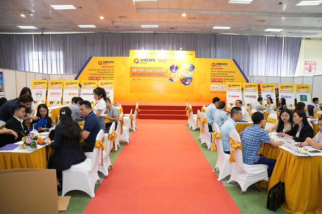 Hoạt động kết nối giao thương B2B tại triển lãm VIMEXPO tạo cơ hội hợp tác cho nhiều doanh nghiệp trong và ngoài nước. Ảnh: Ban tổ chức