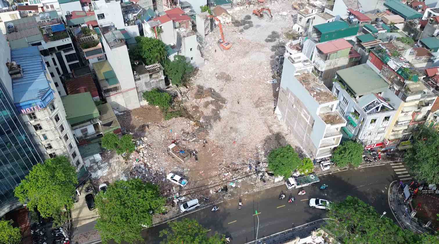 Site clearance for Ring Road 2.5 in Thanh Xuan ward completed after more than 4 months. Photo: Thanh Xuan Ward People's Committee