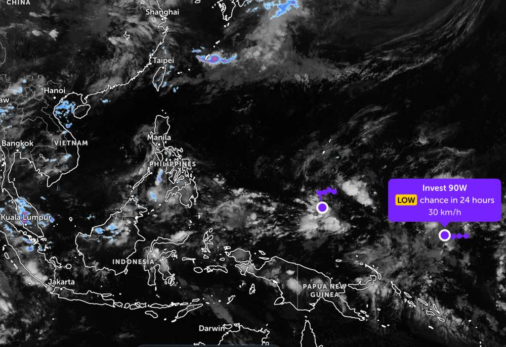 Cập nhật vị trí của 2 áp thấp trên biển Thái Bình Dương. Ảnh: JTWC