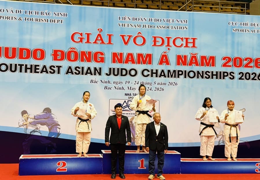 Vietnamese judo athletes competed effectively at the 2026 Southeast Asian Championships in Bac Ninh. Photo: Nguyen Huu An