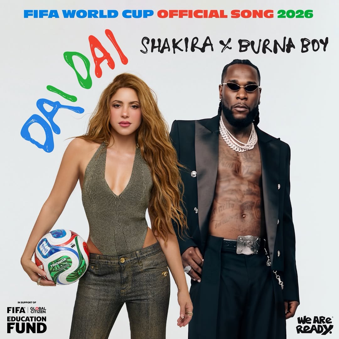 Shakira và Burna Boy hợp tác với ca khúc chủ đề World Cup “Dai Dai“. Ảnh: FIFA