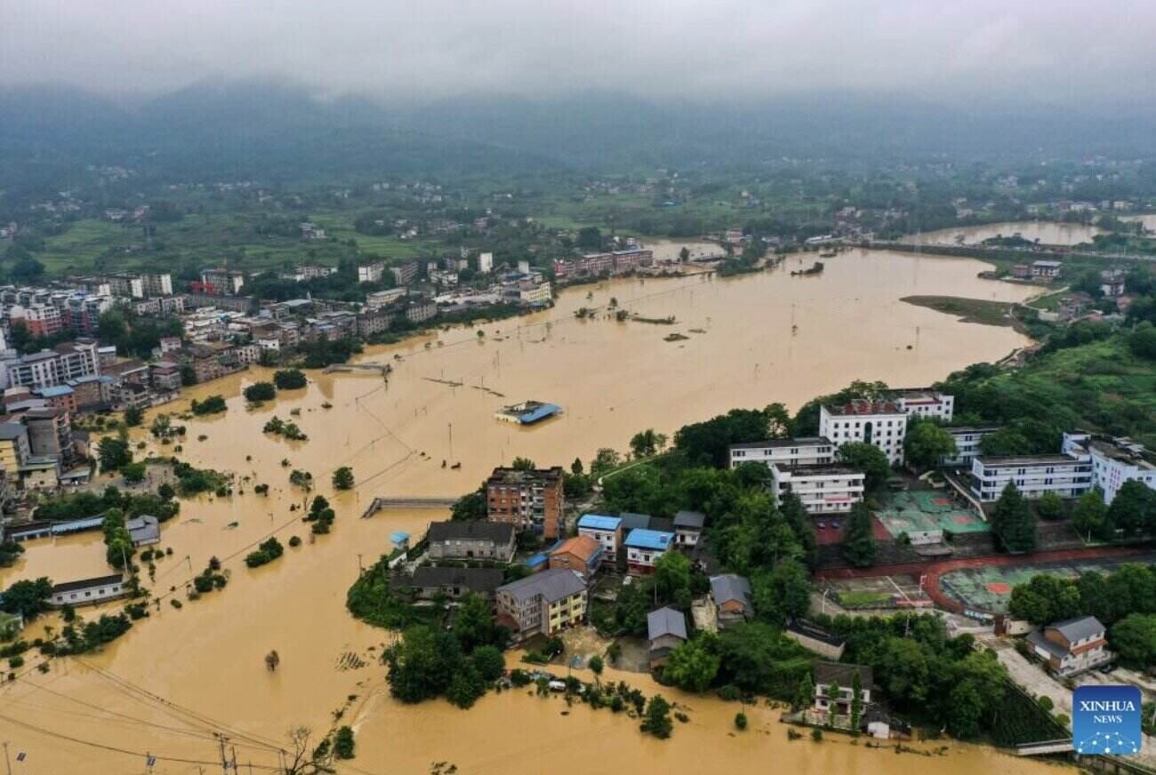 Scene in Chongqing city, China during a heavy rainstorm causing flooding in 2024. Photo: Xinhua