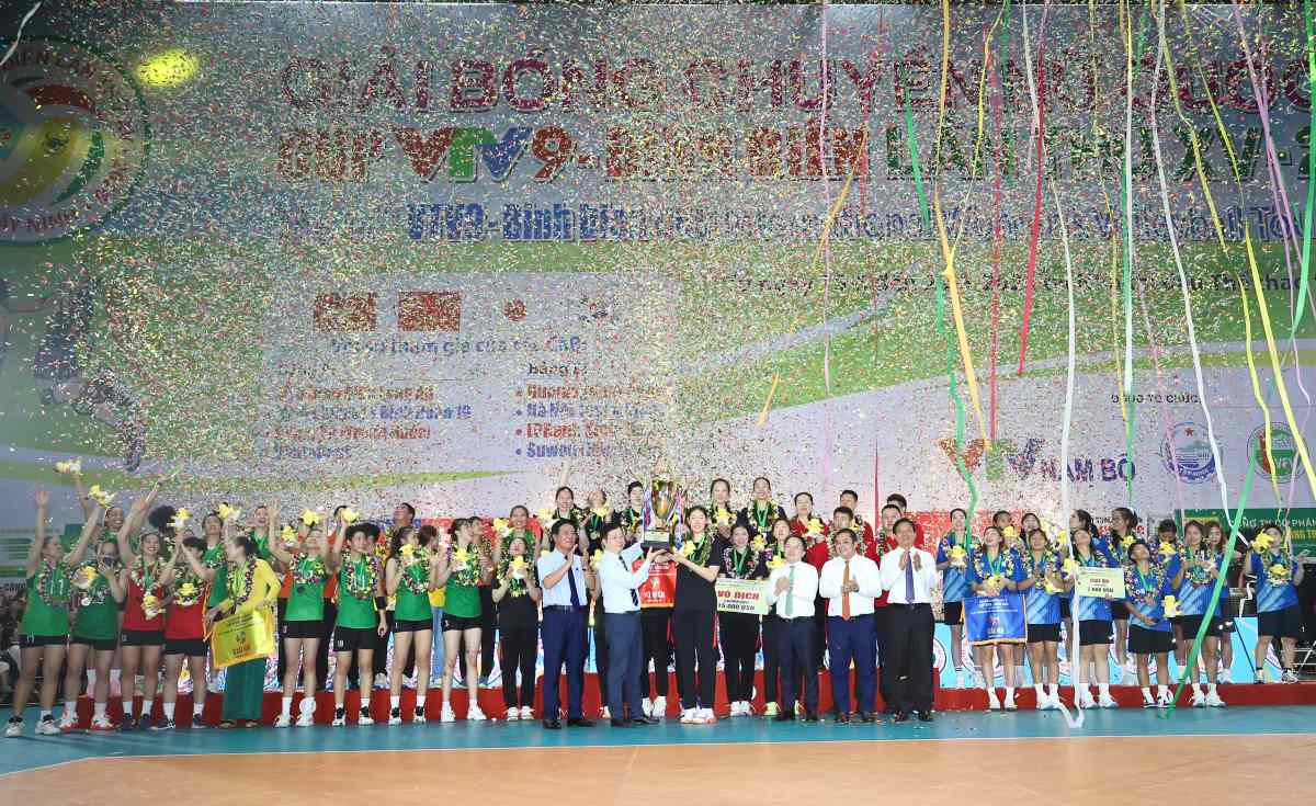 The 2026 VTV9 - Binh Dien International Women's Volleyball Tournament ended successfully, with the championship belonging to the Jiangsu team of China. Photo: Dung Phuong