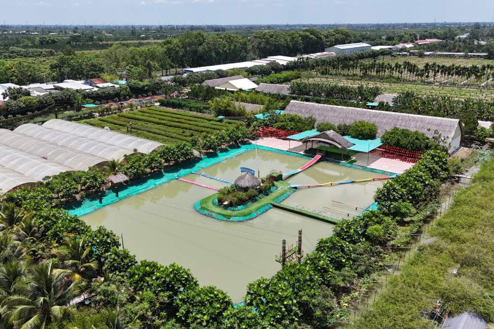 Toàn cảnh Khu sinh thái Sông Hậu Farm. Ảnh: Tạ Quang