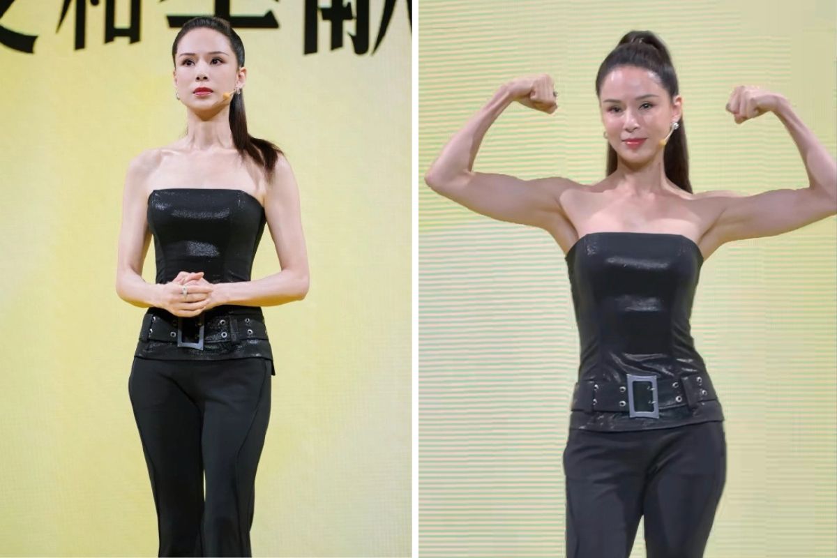 Lý Nhược Đồng khoe vóc dáng săn chắc tại một sự kiện gần đây. Ảnh: Xinhua