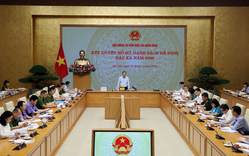 Phiên họp của Hội đồng tư vấn đặc xá năm 2026. Ảnh: VGP