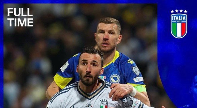 Tuyển Bosnia & Herzegovina dự World Cup 2026 sau khi loại tuyển Italy ở vòng play-off. Ảnh: LĐBĐ Italy