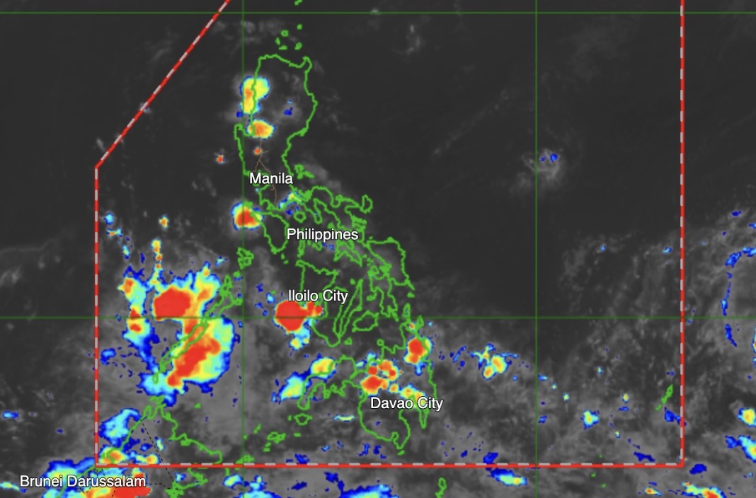 The low pressure offshore the Philippines is increasing the risk of strengthening into a storm. Photo: PAGASA