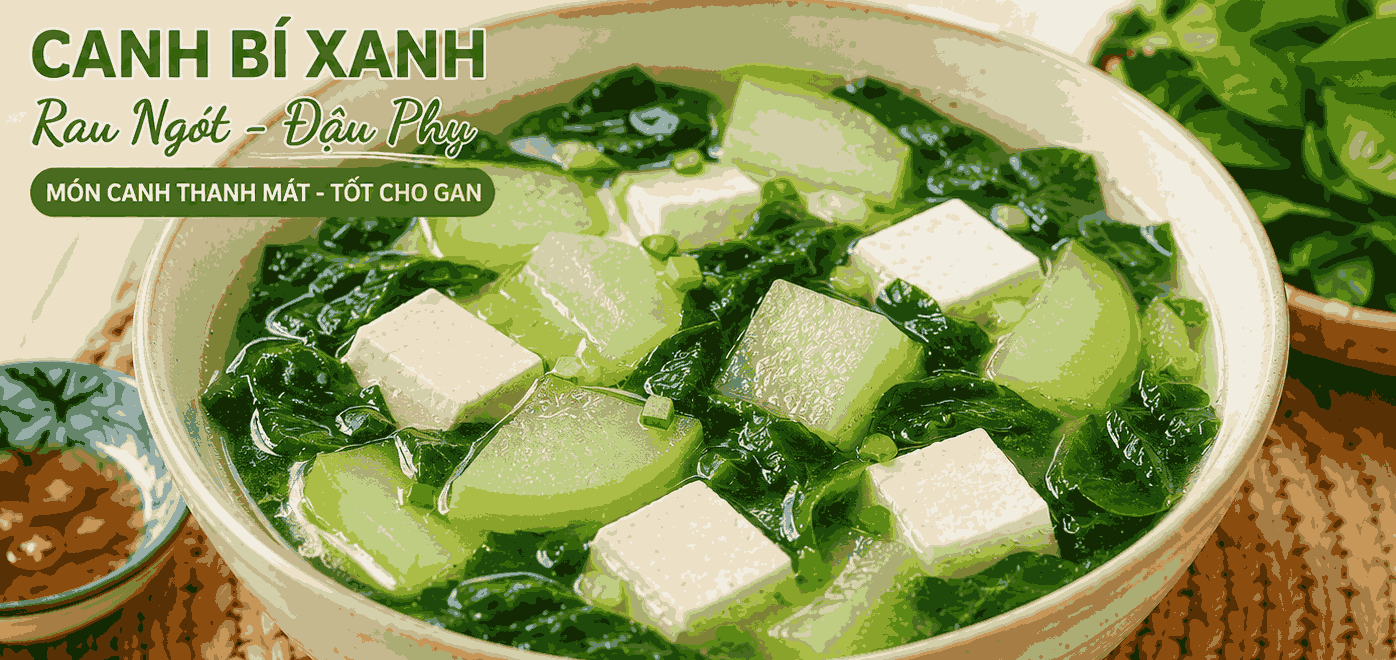 Winter melon soup cooked with Malabar spinach and tofu helps support increased liver function. Graphic photo: Quang Minh.