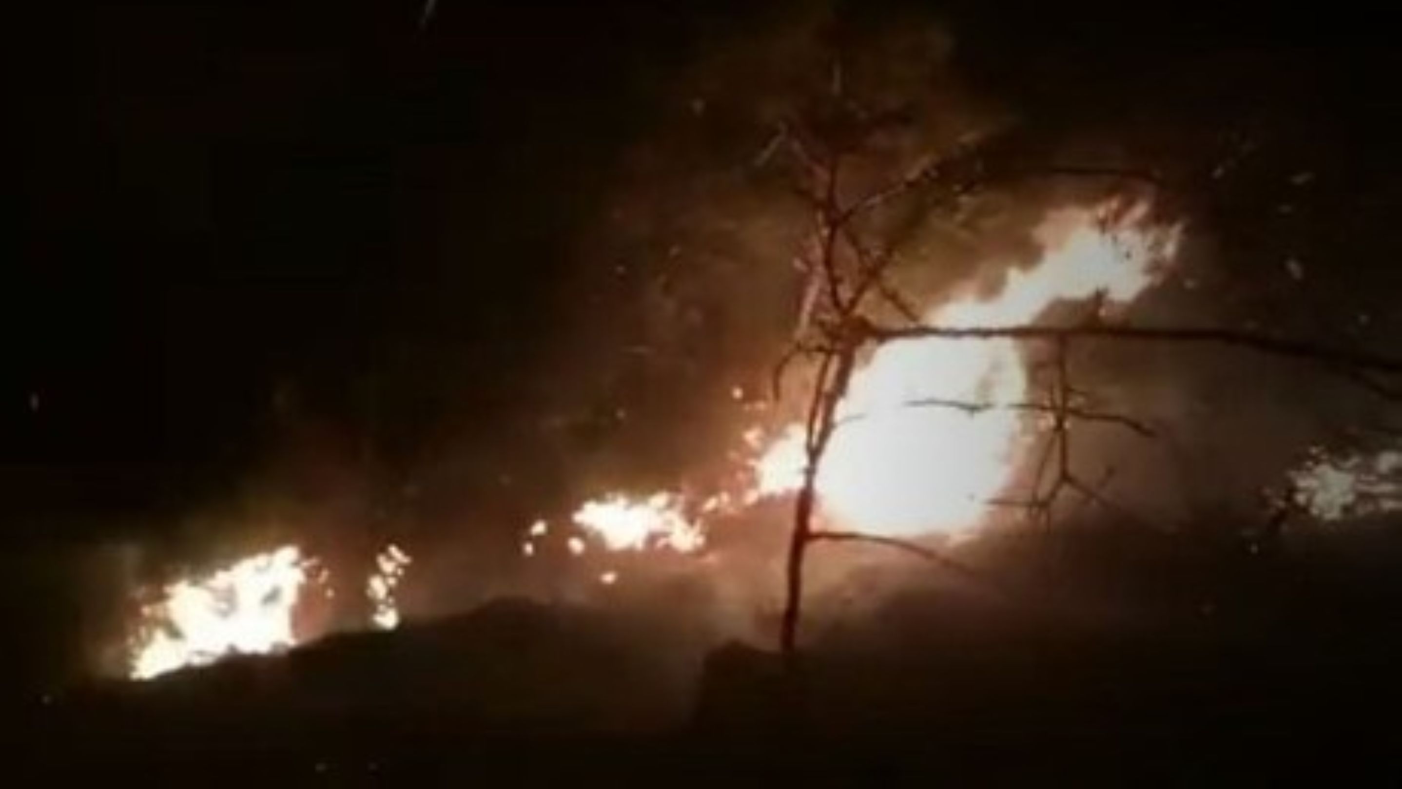 In the hot season, the risk of forest fires in Thanh Hoa is very high. A pine forest fire in Hoang Hoa commune. Photo: Xuan Hung