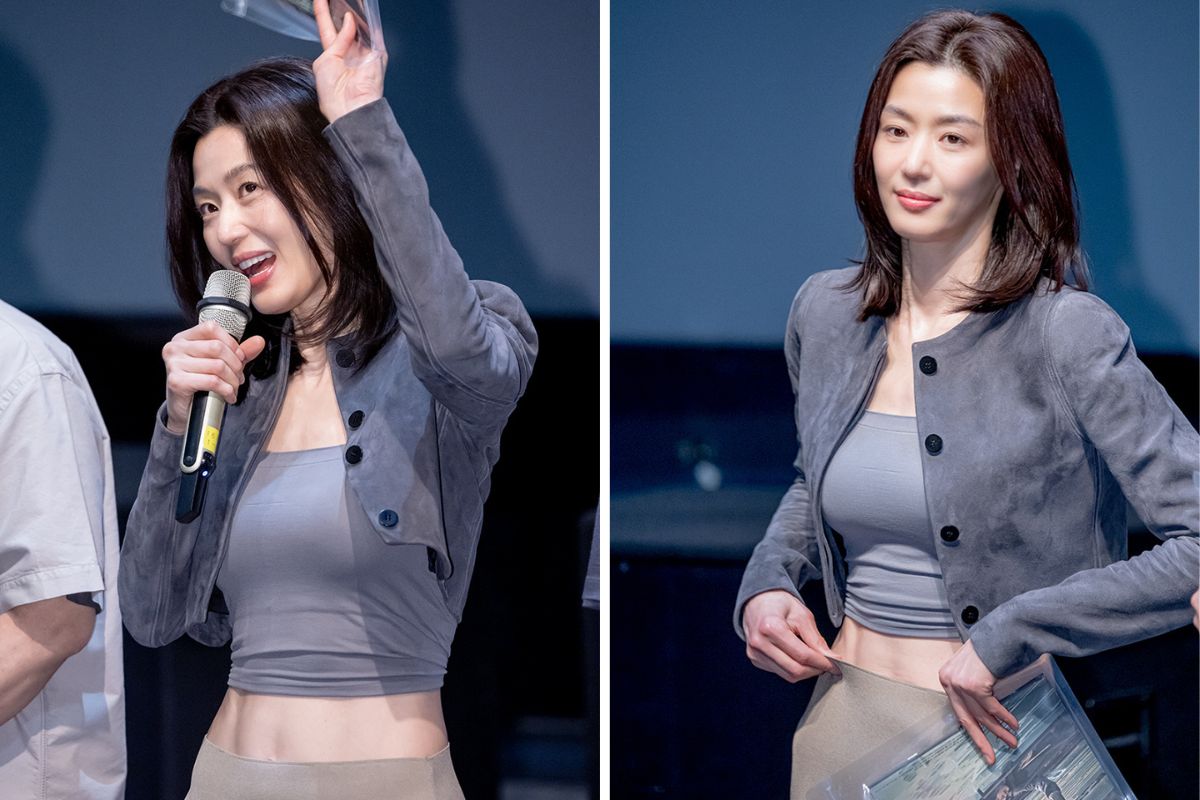 Jun Ji Hyun gây sốt với cơ bụng số 11 rõ nét. Ảnh: cắt từ video
