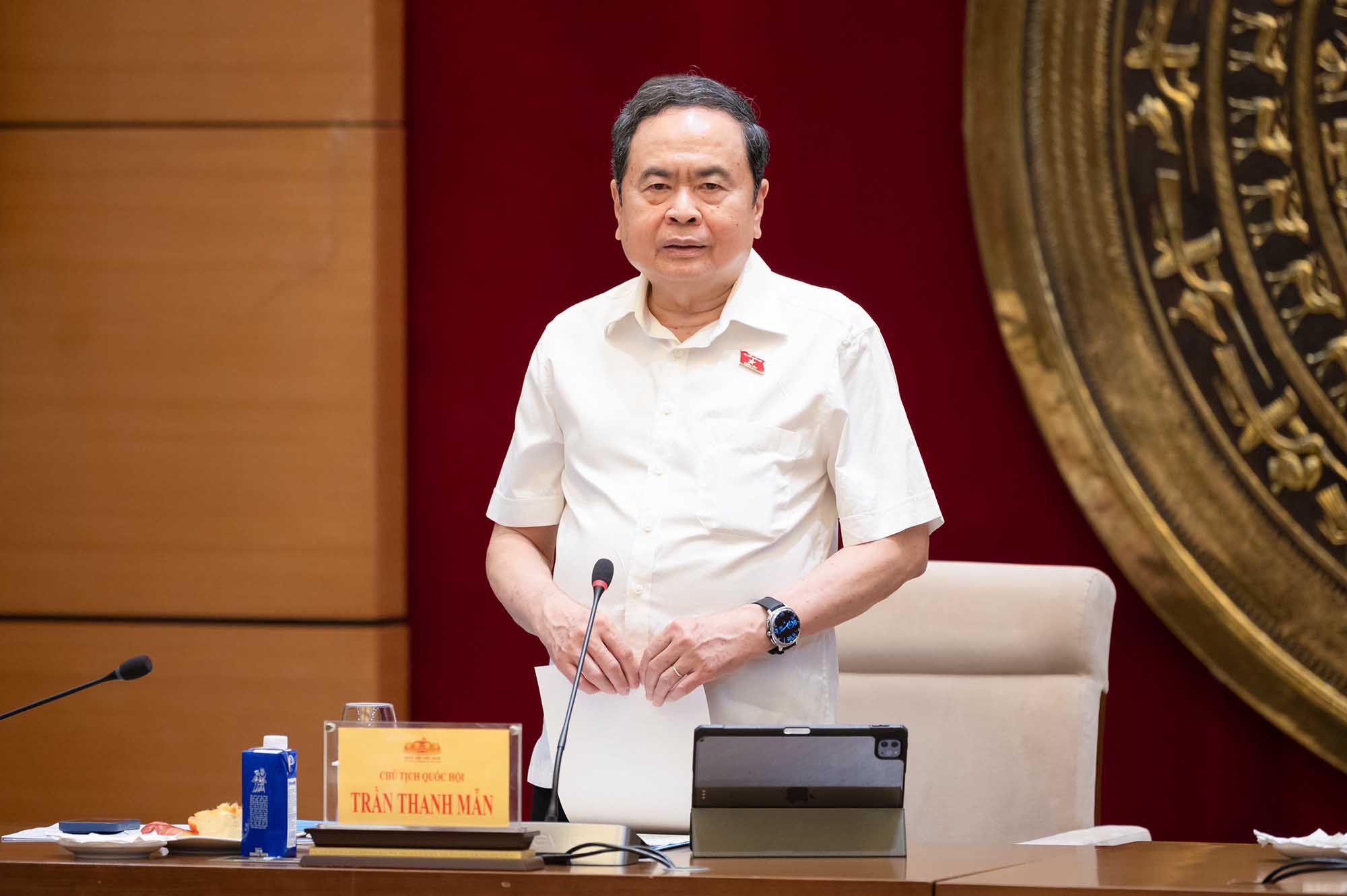 According to Politburo Member, National Assembly Chairman Tran Thanh Man, the law must clearly stipulate a mechanism to protect scientific cadres who dare to think, dare to do, dare to take responsibility. Photo: Pham Thang.