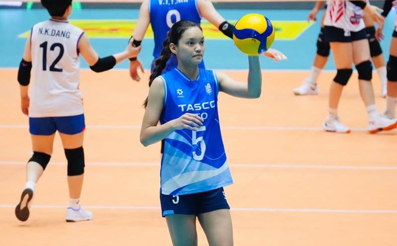 Main attacker Anh Thao is a member of the Vietnam U18 Women's Volleyball Team. Photo: VFV