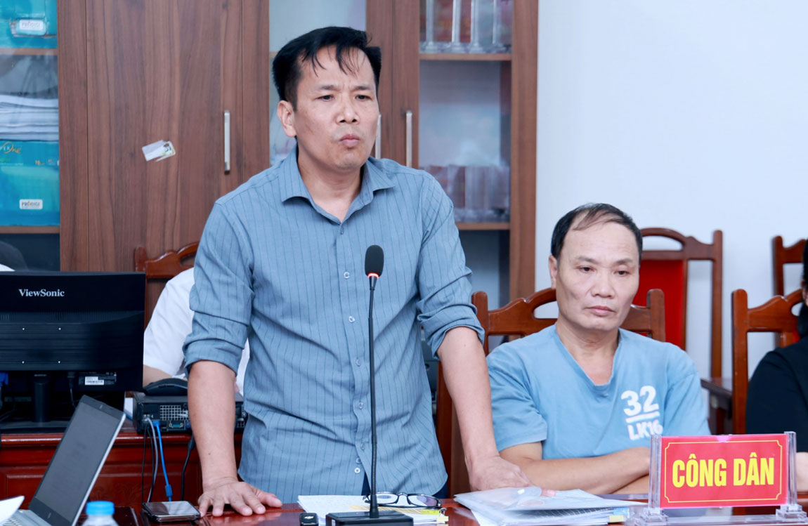 Đại diện 22 hộ dân bày tỏ nguyện vọng.