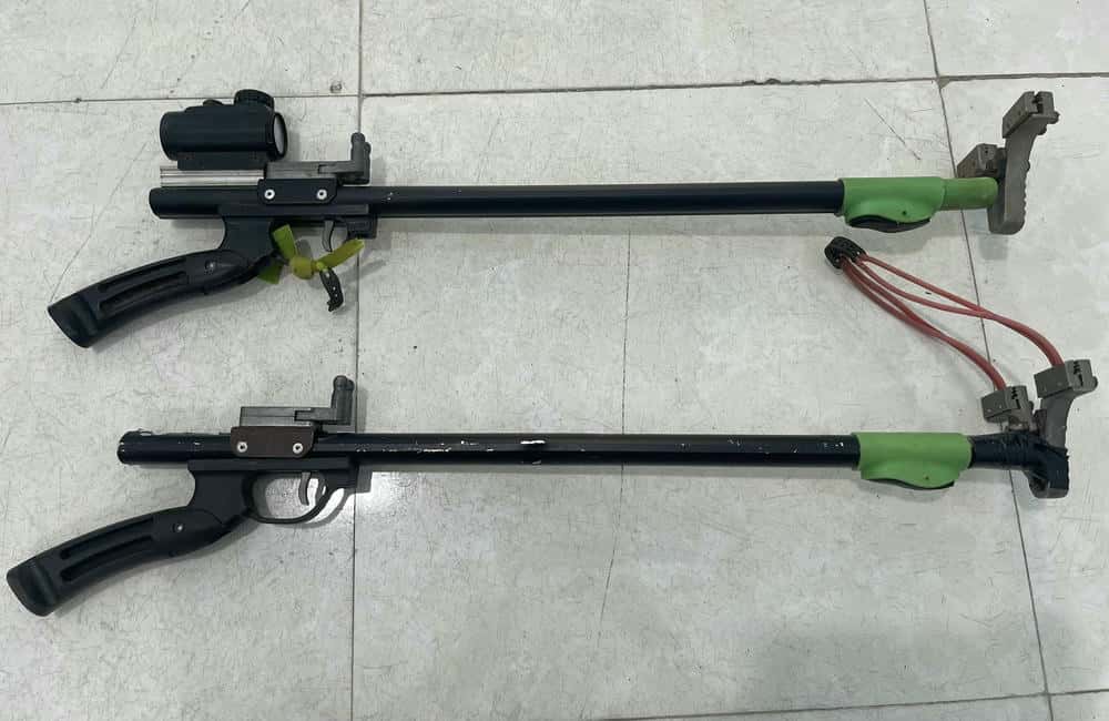New type of rubber cannon firing BB bullets causes anxiety for people. Photo: Police