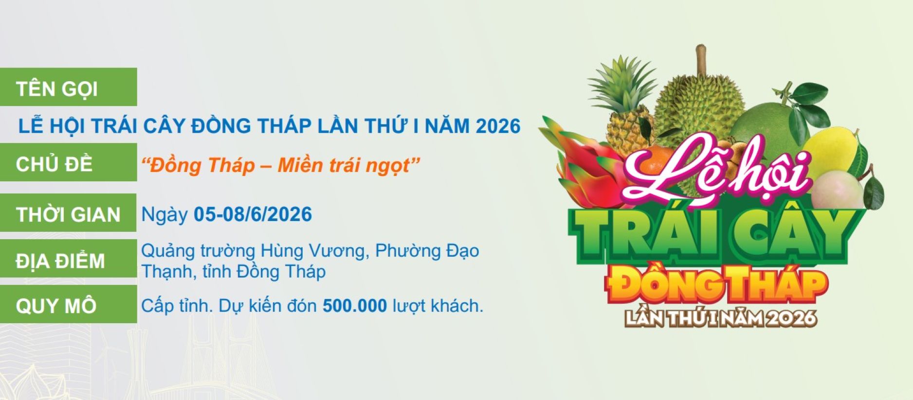 Tóm tắt nội dung Lễ hội Trái cây tỉnh Đồng Tháp lần thứ I. Ảnh: Cổng thông tin điện tử tỉnh Đồng Tháp