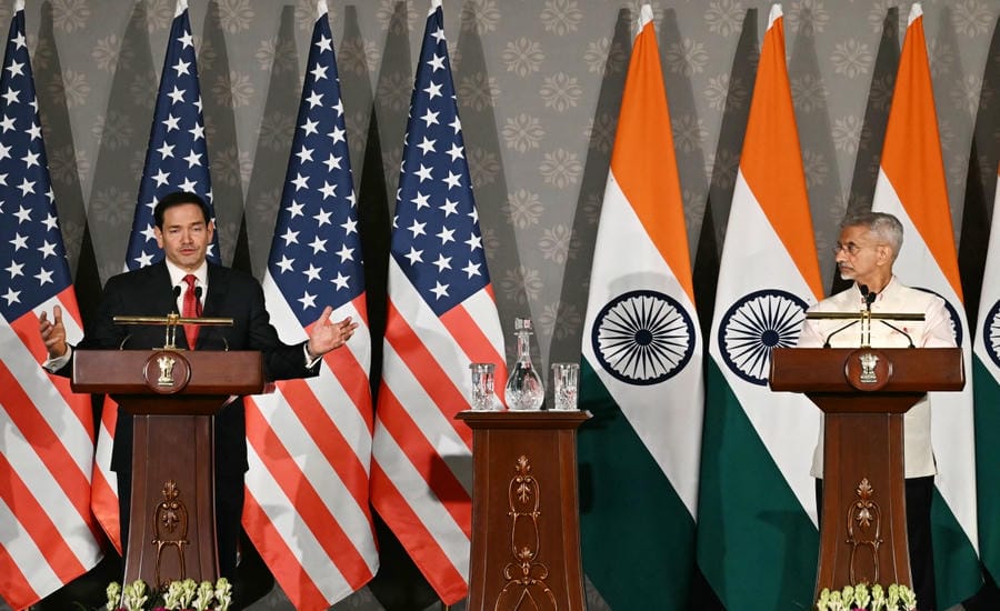 US Secretary of State Marco Rubio (left) arrived in India on May 23 and had a series of bilateral activities here before attending the Quartet meeting on May 26. Photo: AFP