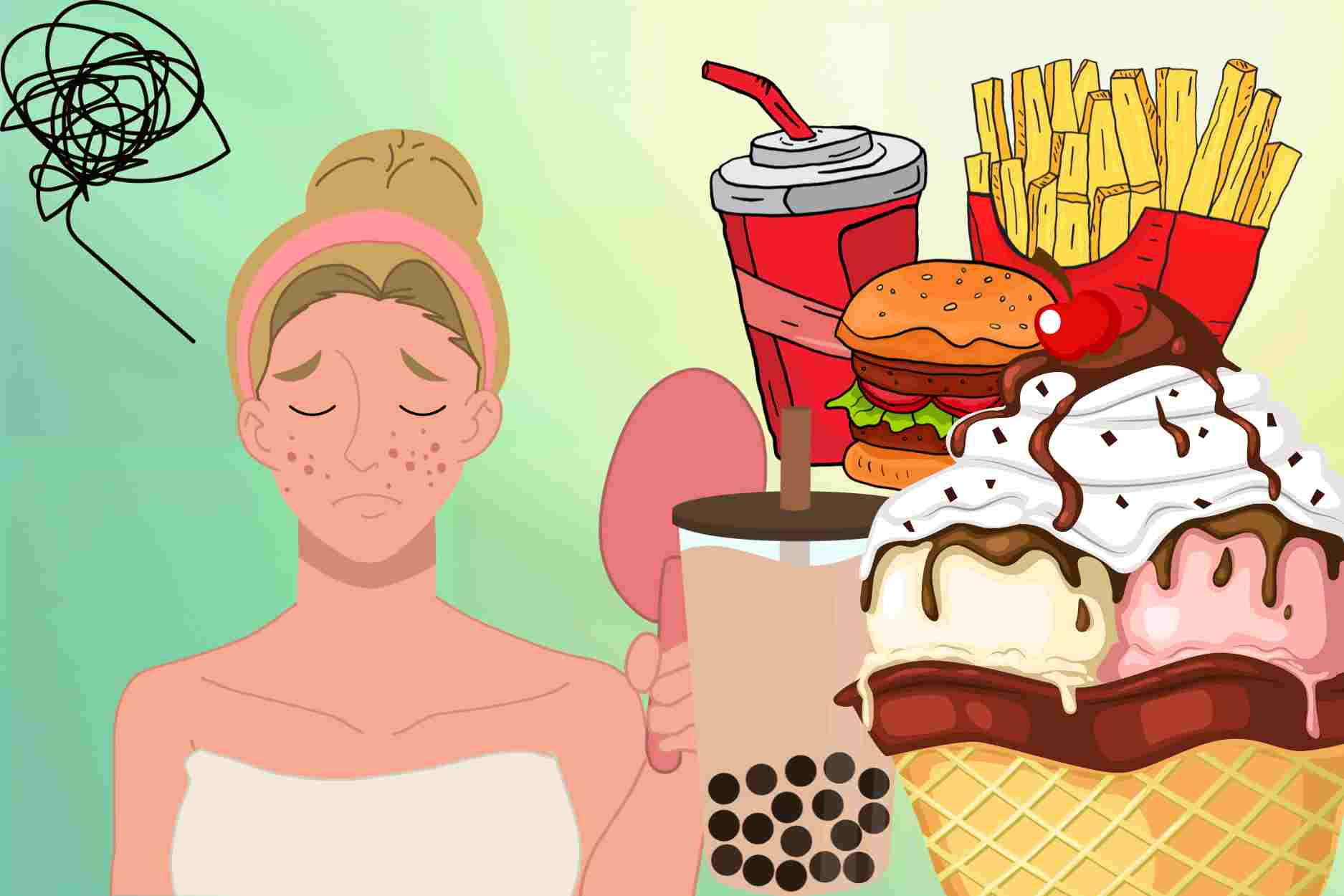 Foods that easily cause acne in the summer
