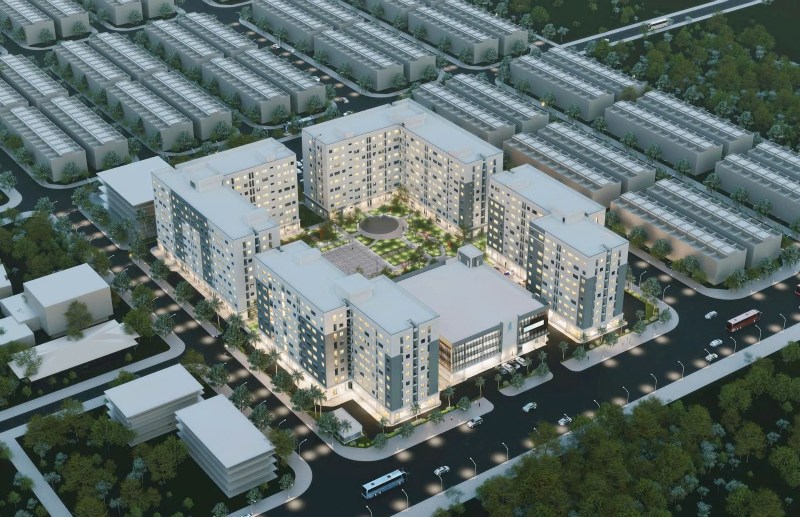 Tính đến hết năm 2025, Đà Nẵng đã đưa vào sử dụng hơn 21.400 căn hộ nhà ở xã hội. Trong ảnh là phối cảnh chung cư Nhà ở xã hội An Phú, ở phường Quảng Phú, Đà Nẵng khởi công đầu năm 2026. Ảnh: Hoàng Bin