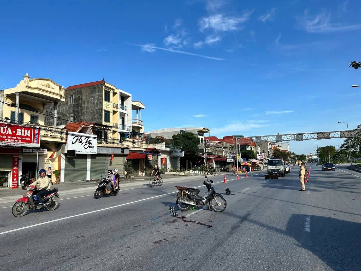 The scene of the accident occurred on May 24, killing pedestrians. Photo: Traffic Police Department of Hai Phong Police