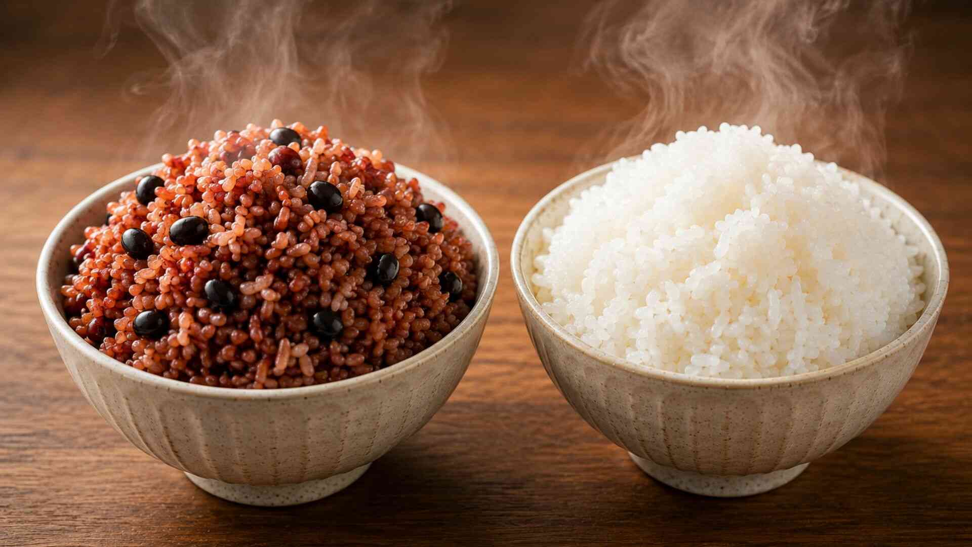 현미는 흰쌀보다 섬유질이 더 많으며, 올바른 식단을 섭취하면 식후 혈당 조절이 필요한 사람들에게 더 적합할 수 있습니다. 사진: Canva