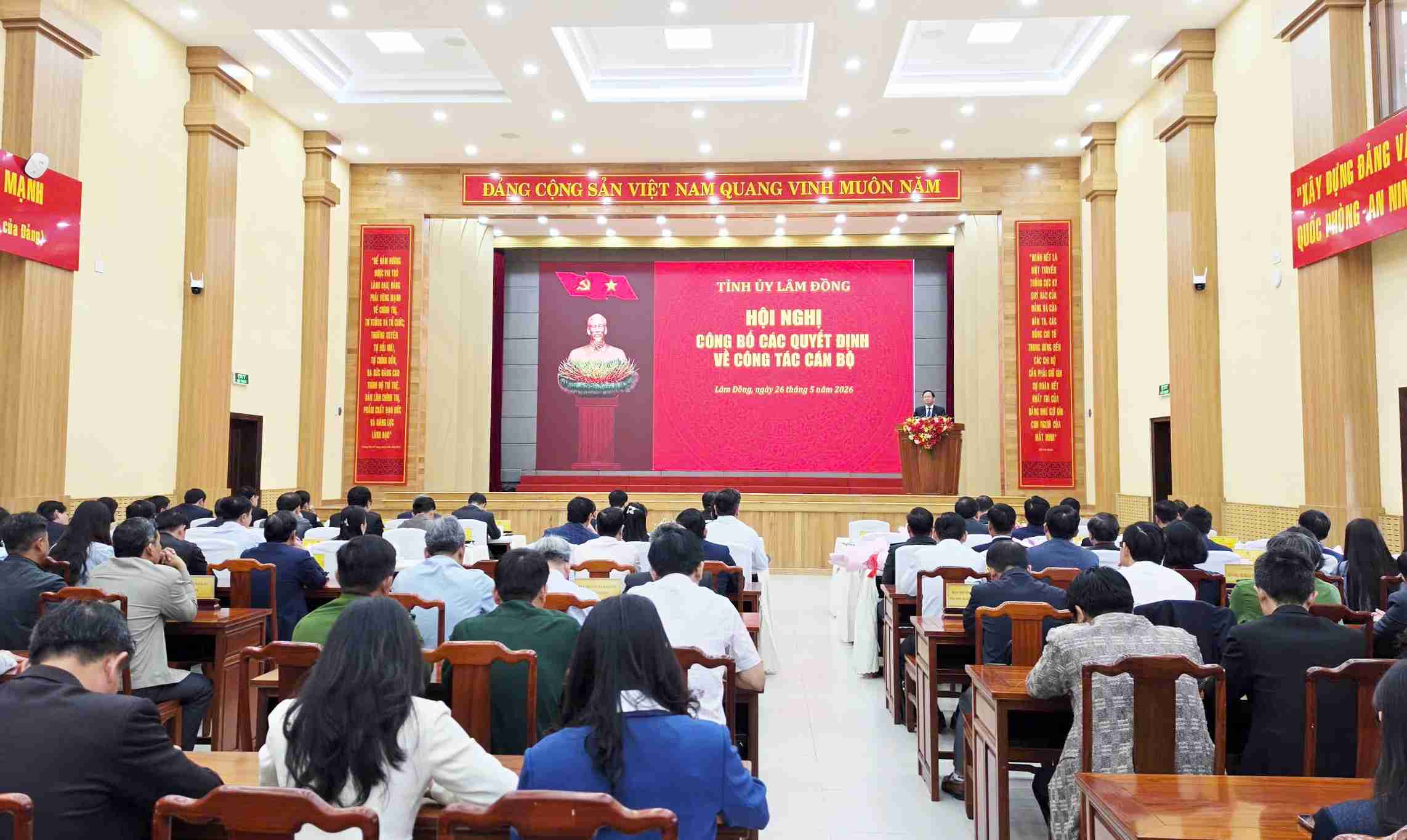 Quang cảnh hội nghị của Tỉnh ủy Lâm Đồng về điều động, bổ nhiệm cán bộ. Ảnh: Phúc Khánh