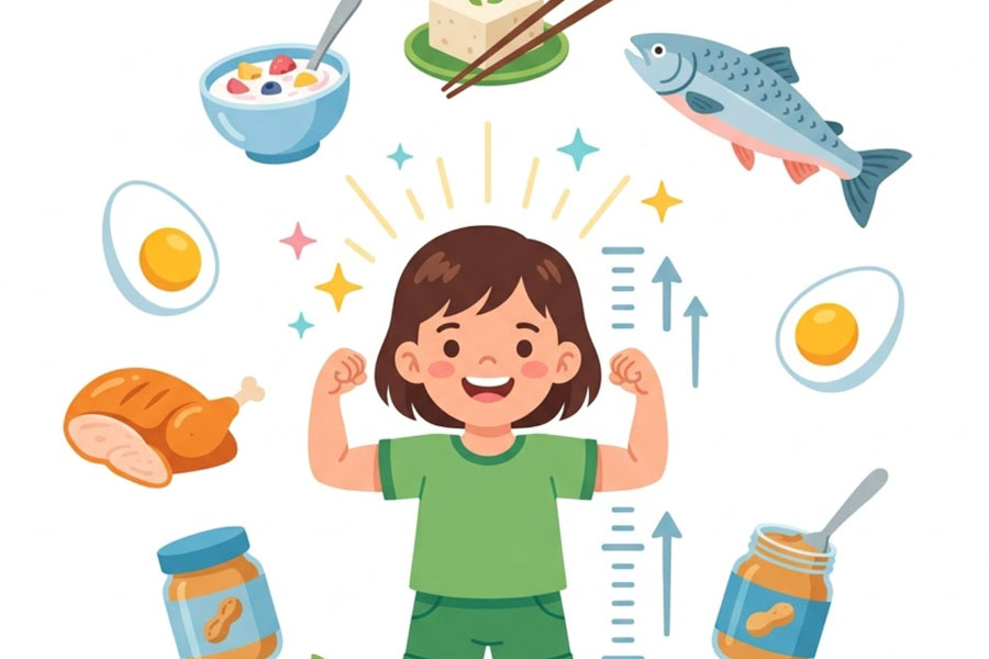 Protein plays an important role in the development of young children. Graphics: Thien Nhan