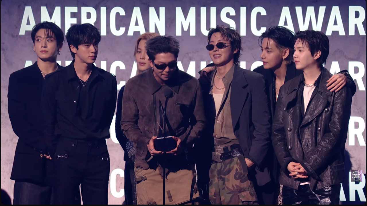 BTS receives Artist of the Year award at AMAs 2026. Photo cut from video