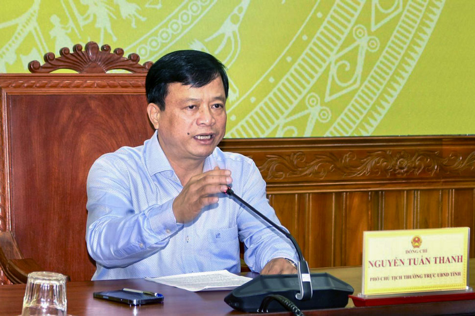 Phó Chủ tịch Thường trực UBND tỉnh Gia Lai Nguyễn Tuấn Thanh chỉ đạo cuộc họp. Ảnh: Ngọc Minh