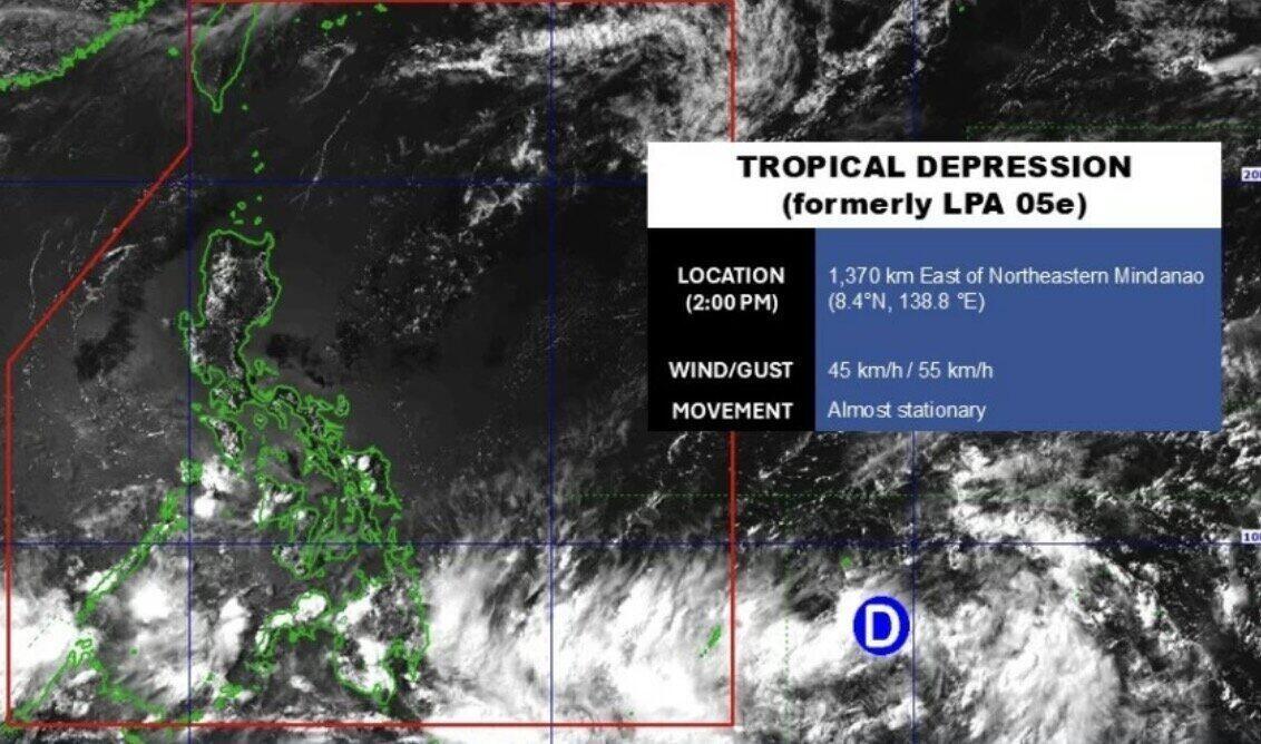 Tropical depression forms in the afternoon of May 26. Photo: PAGASA