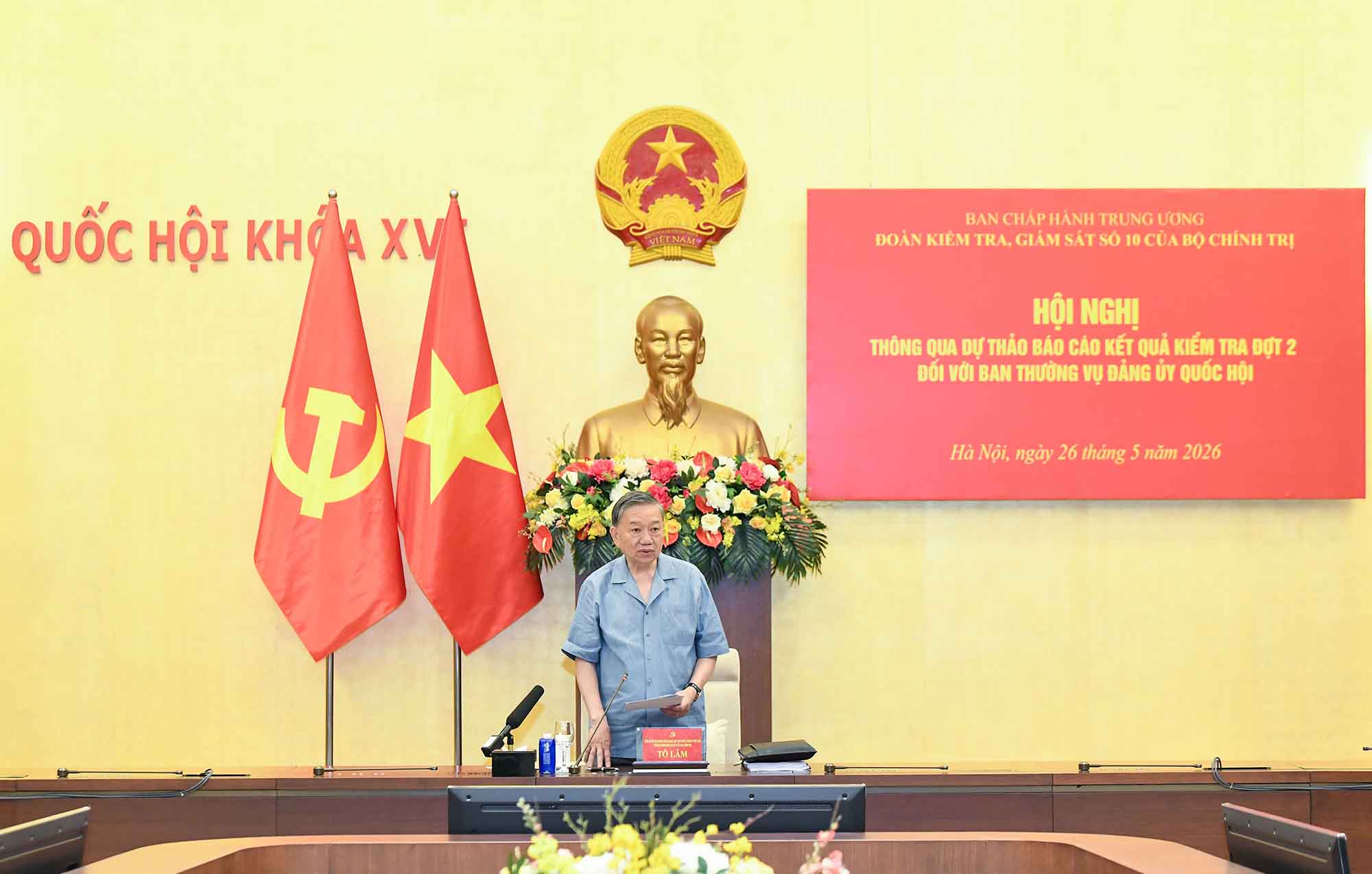 General Secretary and President To Lam speaks at the conference. Photo: Lam Hien.