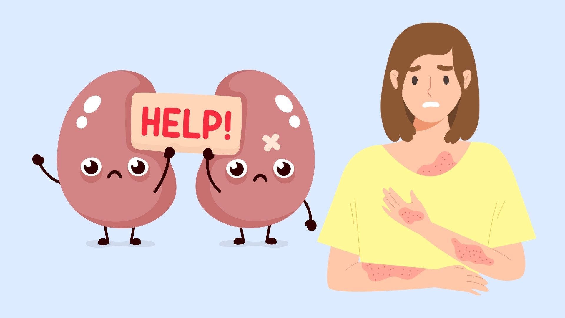 Skin itching signs may warn of kidney failure. Graphics: Linh Dan