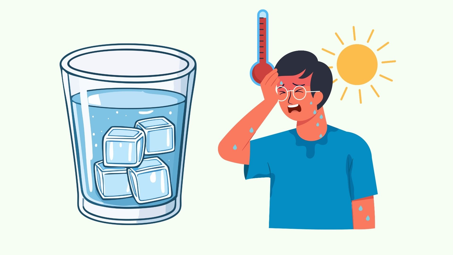Does intense heat from drinking ice water continuously cool down? Graphics: Linh Dan