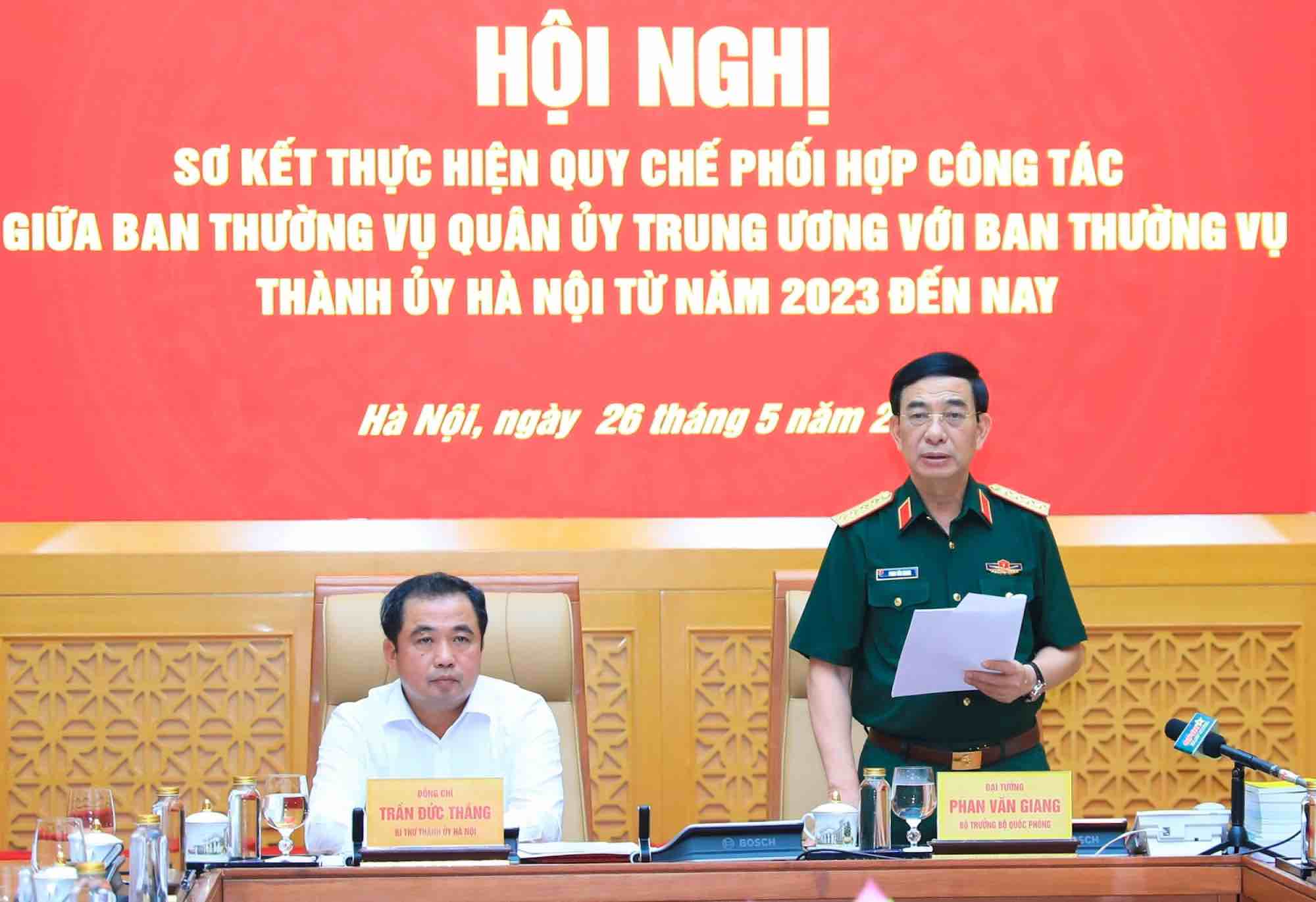 General Phan Van Giang, Member of the Politburo, Deputy Secretary of the Central Military Commission, Deputy Prime Minister, Minister of National Defense spoke at the conference. Photo: Quang Thai
