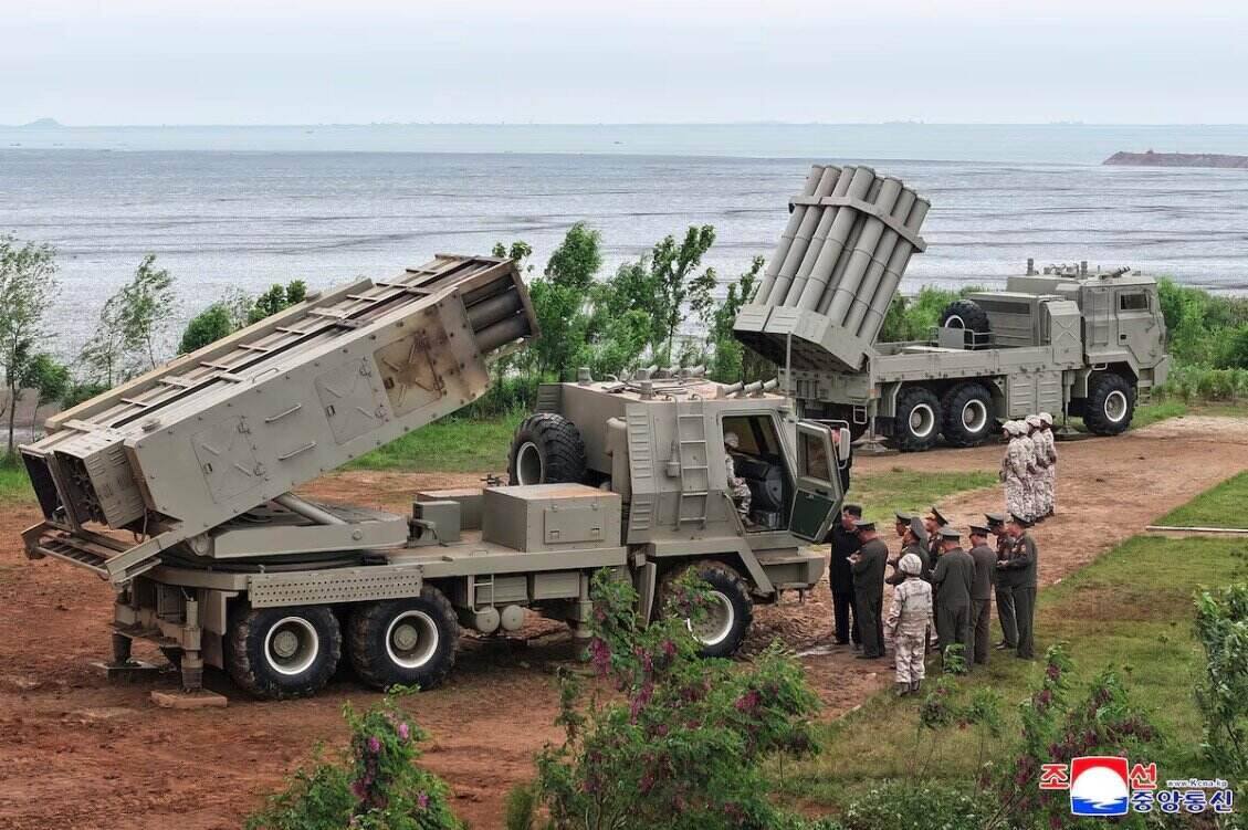North Korean President Kim Jong Un supervises joint test launches of tactical ballistic missiles, artillery missiles and precision cruise missiles at an undisclosed location in North Korea. Photo: KCNA