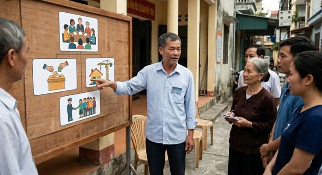 Village heads must be Vietnamese citizens permanently residing in communes, wards, and special zones from 21 years of age or older, prioritizing people of working age according to regulations. Photo: Hai Nguyen
