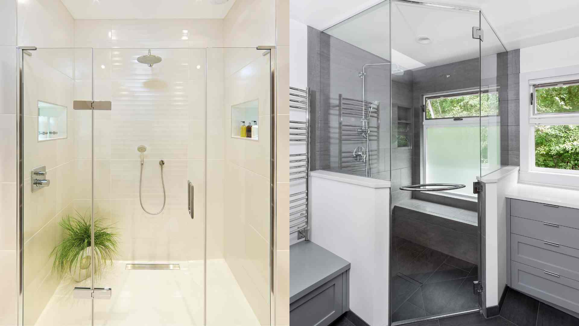 Bathroom optimized for area with popular shower wall designs. Graphics: Ha May