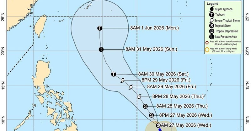 Bão Jangmi hình thành gần Philippines, dự báo hướng di chuyển