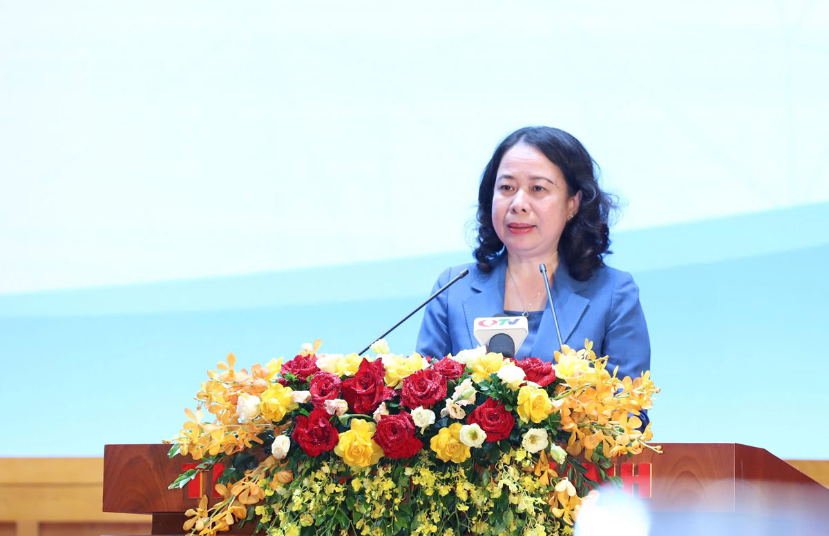 Secretary of the Party Central Committee, Vice President Vo Thi Anh Xuan launches Action Month for Children 2026. Photo: Ngoc Anh