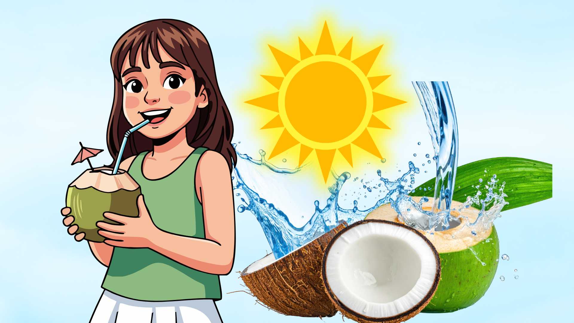Suggesting drinks to help cool down the body on hot sunny days