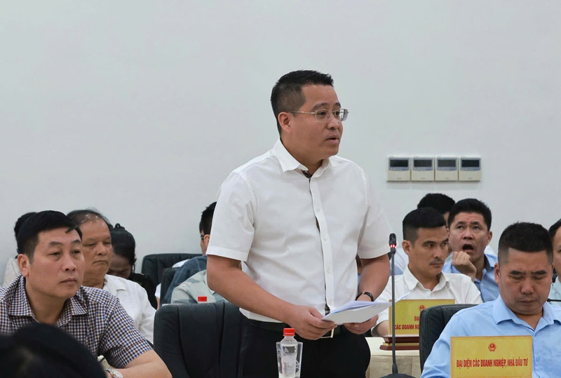 Đại diện doanh nghiệp phát biểu tại hội nghị. Ảnh: Thảo Châu