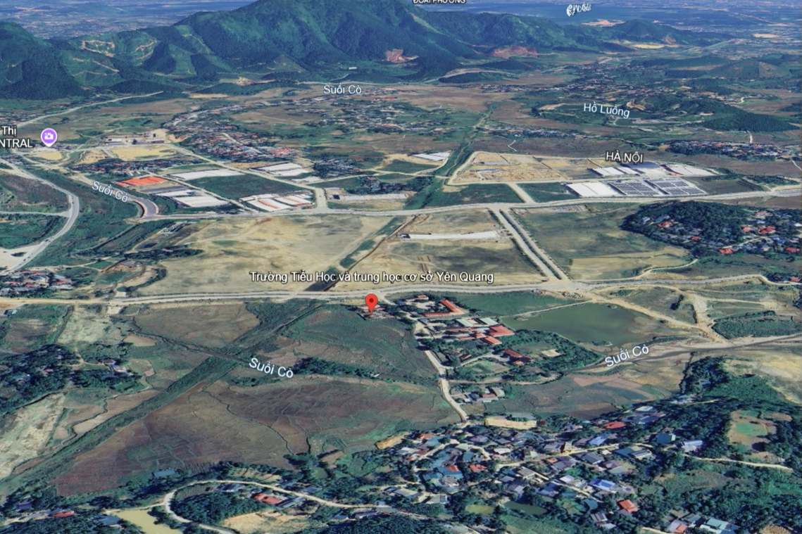 Yen Quang Primary and Secondary School area will be invested in construction in Thinh Minh commune. Photo: Google Earth