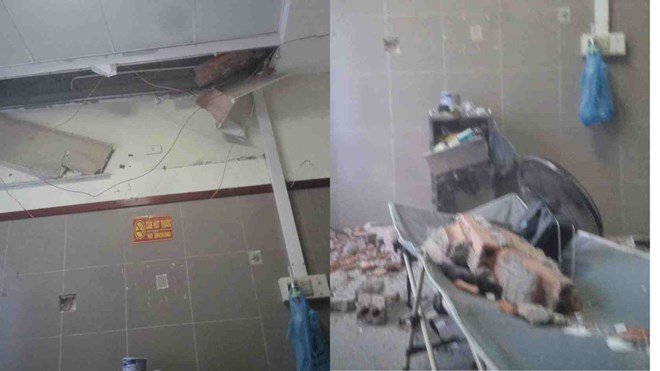 Mảng vữa rơi tại Bệnh viện Đa khoa Lạng Sơn khi bệnh nhân đang nằm điều trị