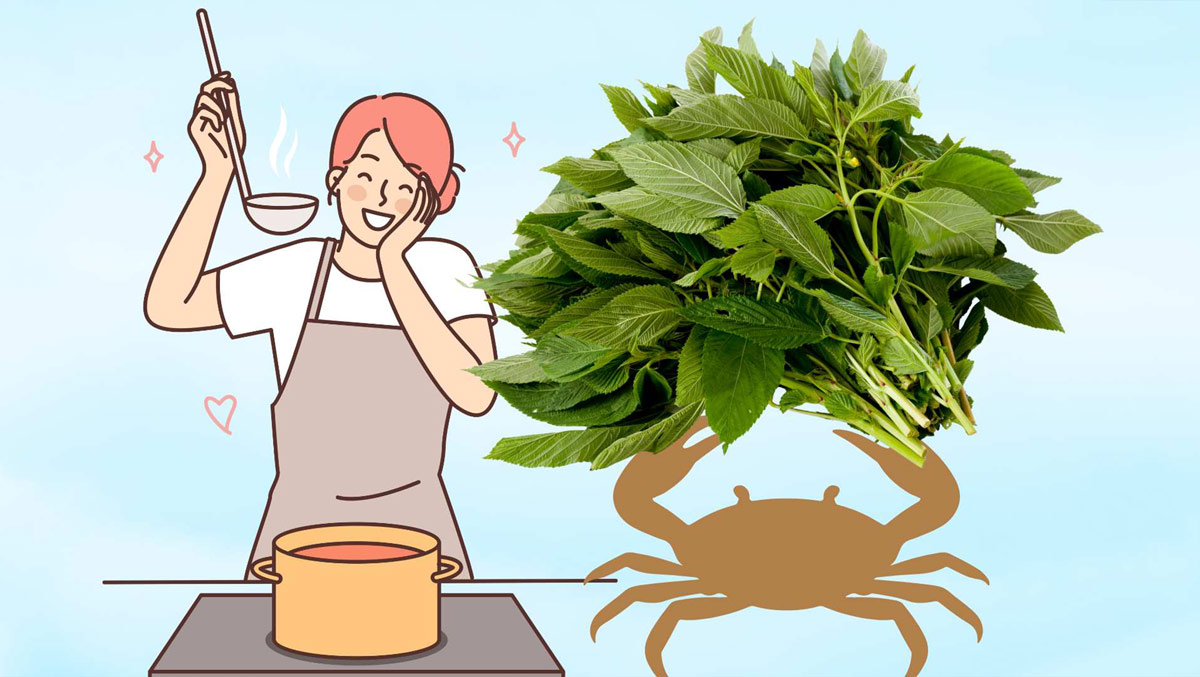夏の暑さをしのぐための田んぼのカニとモロヘイヤのスープの作り方をご紹介します。