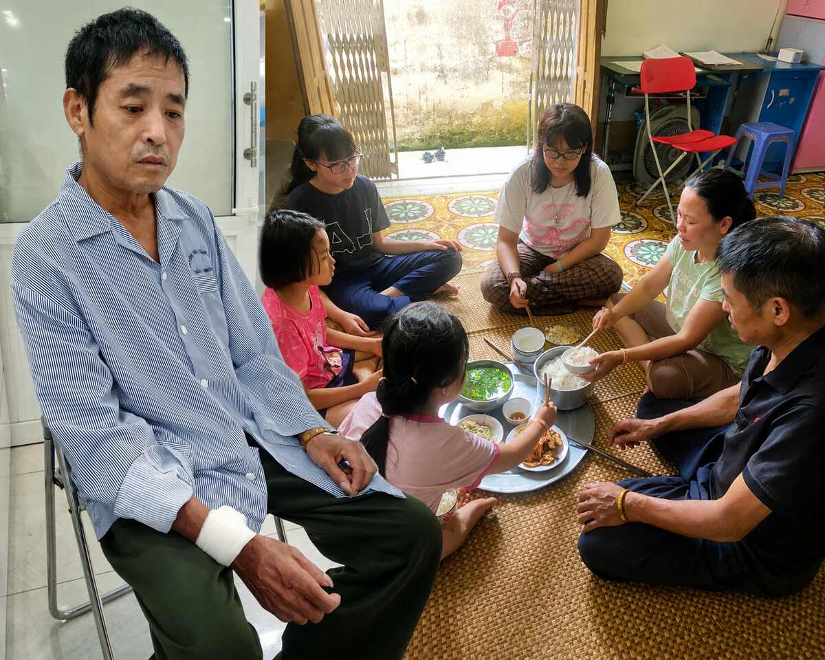Mr. Hoa Xuan Chien and his wife are not home, have to rent a room in Gia Vien ward, Hai Phong and raise 4 young grandchildren. Photo: Nguyen Hue