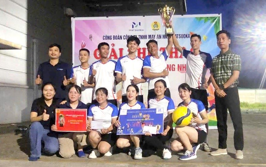 An Nam Matsuoka Co., Ltd. excitedly organizes sports tournaments for union members and workers to respond to Workers' Month 2026. Photo: Nghe An Trade Union