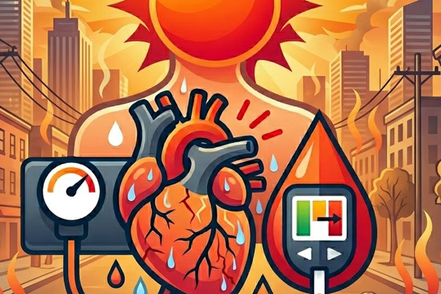 Hot weather can worsen diabetes and high blood pressure. Graphics: Thien Nhan